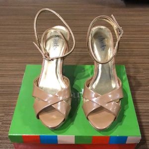 Charles David Beige Patent Wedge